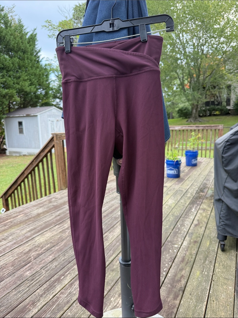 Athleta Ribbed High-Waist Leggings - Burgundy